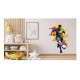 Sticker decorativ, Jucator Fotbal, Albastru, 78 cm, 1335STK-14