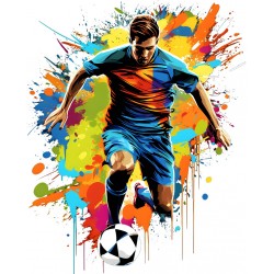 Sticker decorativ, Jucator Fotbal, Multicolor, 74 cm, 1335STK-15