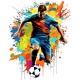 Sticker decorativ, Jucator Fotbal, Multicolor, 74 cm, 1335STK-15