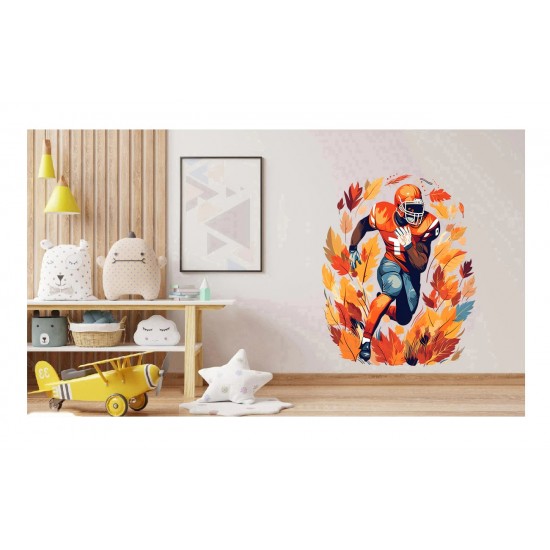 Sticker decorativ, Fotbal American, Portocaliu, 74 cm, 1335STK-18 Sticker decorativ, Fotbal American, Portocaliu, 74 cm, 1335STK-18