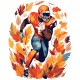 Sticker decorativ, Fotbal American, Portocaliu, 74 cm, 1335STK-18 Sticker decorativ, Fotbal American, Portocaliu, 74 cm, 1335STK-18