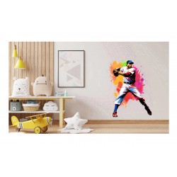 Sticker decorativ, Jucator Baseball, Alb, 79 cm, 1335STK-2 Sticker decorativ, Jucator Baseball, Alb, 79 cm, 1335STK-2