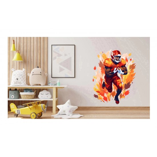 Sticker decorativ, Fotbal American, Portocaliu, 73 cm, 1335STK-5
