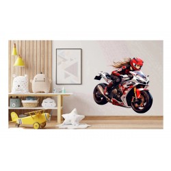 Sticker decorativ, Motocicleta, Rosu, 70 cm, 1336STK-2 Sticker decorativ, Motocicleta, Rosu, 70 cm, 1336STK-2