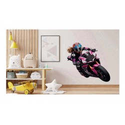 Sticker decorativ, Motocicleta, Roz, 60 cm, 1336STK-3 Sticker decorativ, Motocicleta, Roz, 60 cm, 1336STK-3