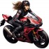 Sticker decorativ, Motocicleta, Rosu-Negru, 60 cm, 1336STK-6