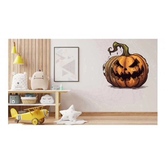 Sticker decorativ, Halloween, Portocaliu, 68 cm, 1337STK-11
