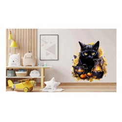 Sticker decorativ, Halloween, Negru, 68 cm, 1337STK-13