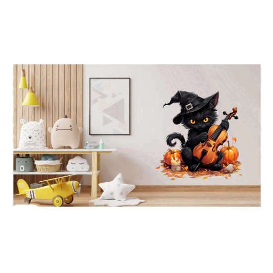 Sticker decorativ, Halloween, Negru, 61 cm, 1337STK-15