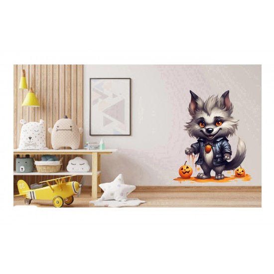 Sticker decorativ, Halloween, Gri, 73 cm, 1337STK-22