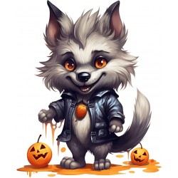 Sticker decorativ, Halloween, Gri, 73 cm, 1337STK-22