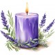 Sticker decorativ, Lumanare cu Lavanda, Mov, 65 cm, 1339STK-7