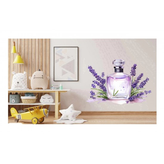 Sticker decorativ, Parfum din Lavanda, Mov, 68 cm, 1339STK-9