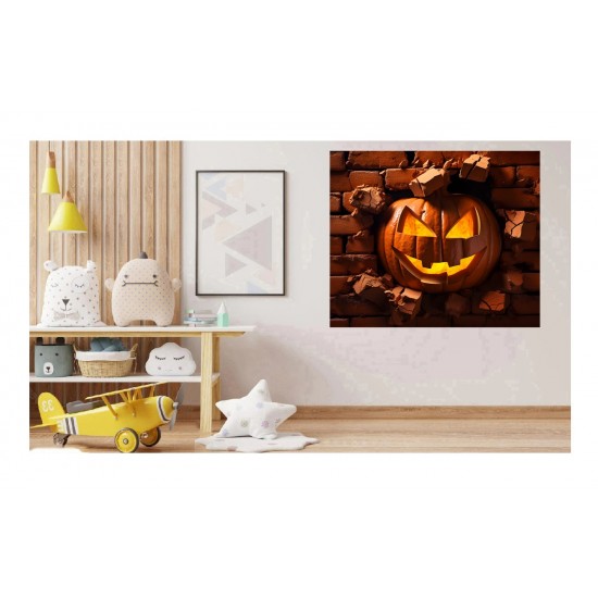 Sticker decorativ, Halloween, Portocaliu, 68 cm, 1340STK-1