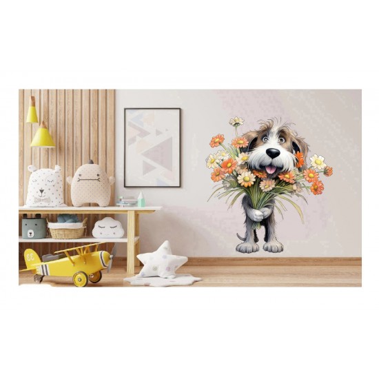 Sticker decorativ, Caine, Gri, 65 cm, 1341STK-3