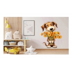 Sticker decorativ, Caine, Portocaliu, 84 cm, 1341STK-7