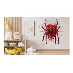 Sticker decorativ, Paianjen, Rosu, 65 cm, 1343STK-10