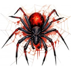 Sticker decorativ, Paianjen, Rosu-Negru, 68 cm, 1343STK-11