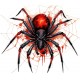 Sticker decorativ, Paianjen, Rosu-Negru, 68 cm, 1343STK-11