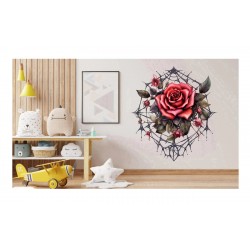 Sticker decorativ, Trandafiri, Rosu, 64 cm, 1343STK-16