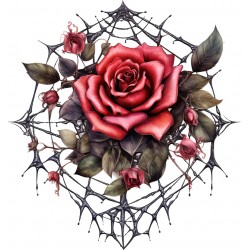 Sticker decorativ, Trandafiri, Rosu, 64 cm, 1343STK-16