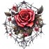 Sticker decorativ, Trandafiri, Rosu, 64 cm, 1343STK-16