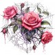 Sticker decorativ, Trandafiri, Roz, 61 cm, 1343STK-23
