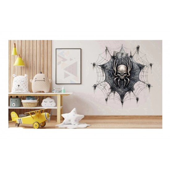 Sticker decorativ, Craniu, Negru, 60 cm, 1343STK-24