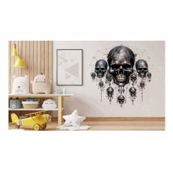 Sticker decorativ, Craniu, Negru, 61 cm, 1343STK-9