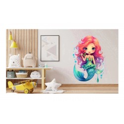 Sticker decorativ, Mica Sirena, Roz, 88 cm, 1344STK-1