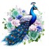 Sticker decorativ, Paun, Verde, 65 cm, 1345STK-6