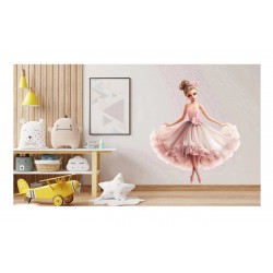 Sticker decorativ, Balerina, Roz, 69 cm, 1346STK-1