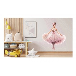 Sticker decorativ, Balerina, Roz, 73 cm, 1346STK-6