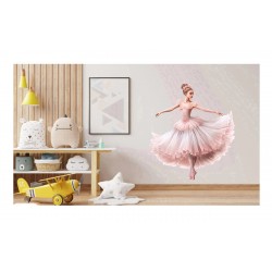Sticker decorativ, Balerina, Roz, 65 cm, 1346STK-7