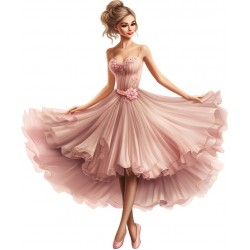 Sticker decorativ, Balerina, Roz, 72 cm, 1346STK-8