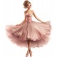 Sticker decorativ, Balerina, Roz, 72 cm, 1346STK-8