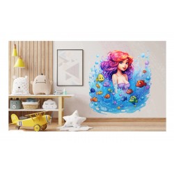 Sticker decorativ, Culori Pastelate, Fata, Portocaliu, 66 cm, 1347STK-10