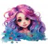 Sticker decorativ, Culori Pastelate, Fata, Mov, 72 cm, 1347STK-11