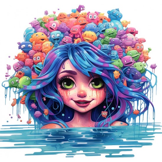 Sticker decorativ, Culori Pastelate, Fata, Multicolor, 63 cm, 1347STK-13 Sticker decorativ, Culori Pastelate, Fata, Multicolor, 63 cm, 1347STK-13