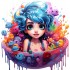 Sticker decorativ, Culori Pastelate, Fata, Roz, 61 cm, 1347STK-4