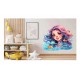 Sticker decorativ, Culori Pastelate, Fata, Mov, 62 cm, 1347STK-5