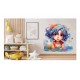 Sticker decorativ, Culori Pastelate, Fata, Turcoaz, 62 cm, 1347STK-8