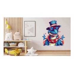 Sticker decorativ, Dinozaur, Albastru, 64 cm, 1348STK-3 Sticker decorativ, Dinozaur, Albastru, 64 cm, 1348STK-3