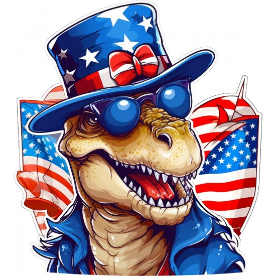 Sticker decorativ, Dinozaur, Albastru, Rosu, 66 cm, 1348STK-5