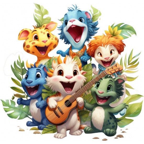 Sticker decorativ, Animale Cantarete, Albastru, 62 cm, 1349STK-4