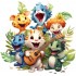Sticker decorativ, Animale Cantarete, Albastru, 62 cm, 1349STK-4