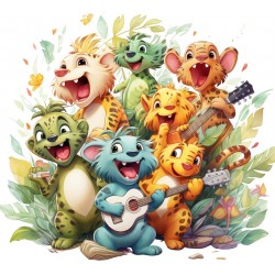 Sticker decorativ, Animale Cantarete, Portocaliu, 66 cm, 1349STK-5