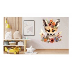 Sticker decorativ, Vulpe, Gri, 67 cm, 1351STK