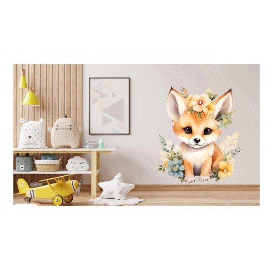 Sticker decorativ, Vulpe, Maro, 68 cm, 1351STK-1