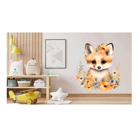 Sticker decorativ, Vulpe, Maro, 68 cm, 1351STK-3